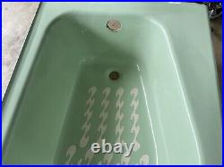 Large 60 Antique Cast Iron Ming Green Bathroom Old Bathtub