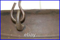 Large Antique Cast Iron Bean Pot Gate Marked 9.5 x 9 Vintage Cauldron footed #7