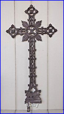 Large Antique Cast Iron French Cross