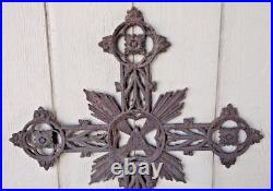 Large Antique Cast Iron French Cross