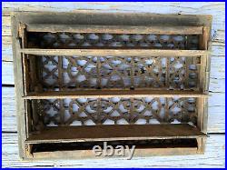 Large Antique Cast Iron Grate Floor Register & Surround Frame Vent Salvage