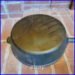 Large Antique Cast Iron Pan And Lid