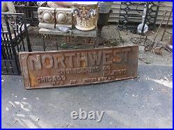 Large Antique Cast Iron Sign Northwest Engineering Co. Chicago Industrial Crane