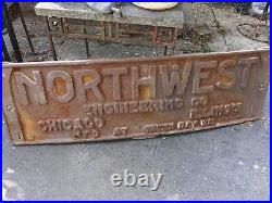 Large Antique Cast Iron Sign Northwest Engineering Co. Chicago Industrial Crane