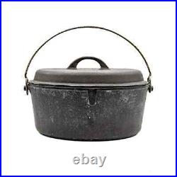 Large! Antique Findlay No. 8 Cast Iron Dutch Oven with Lid