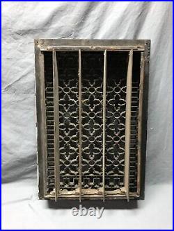 Large Antique Gothic Cast Iron Heat Grate Register 16x25 Vent Old VTG 102-24B