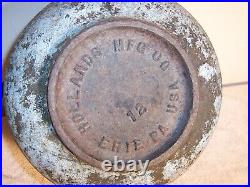 Large Antique Hollands Cast Iron Crucible Melting Pot Pour Spout Handle Erie PA