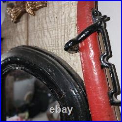 Large Antique Horse Collar Harness Mirror Hames Single Tree with Cast Iron Eagle