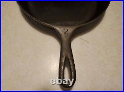 Large Block Logo Heat Ring Griswold #7 Cast Iron Skillet Erie 701 VERY NICE
