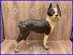 Large Cast Iron Boston Terrier Statue Doorstop Hubley Style Dog 10