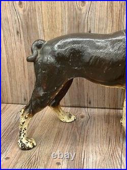 Large Cast Iron Boston Terrier Statue Doorstop Hubley Style Dog 10