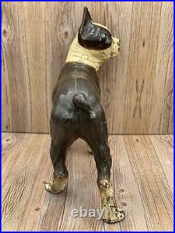 Large Cast Iron Boston Terrier Statue Doorstop Hubley Style Dog 10