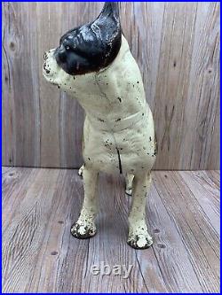 Large Cast Iron Boston Terrier Statue Doorstop Hubley Style Dog 10