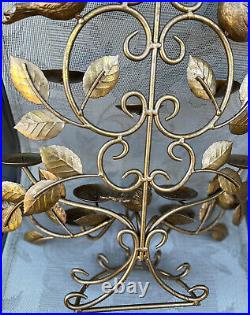 Large Cast Iron Candelabrum Filled With Birds For Ten Candles
