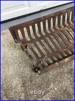 Large Cast Iron Fire Grate Fireplace Place Log Wood Holder 29x 14