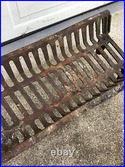 Large Cast Iron Fire Grate Fireplace Place Log Wood Holder 29x 14