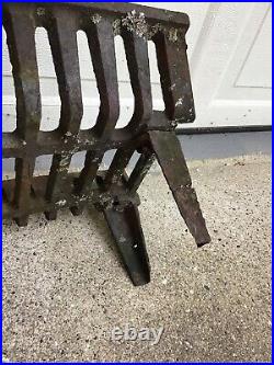 Large Cast Iron Fire Grate Fireplace Place Log Wood Holder 29x 14