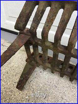 Large Cast Iron Fire Grate Fireplace Place Log Wood Holder 29x 14