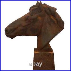 Large Cast Iron Horse Head Bust