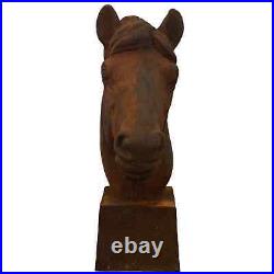 Large Cast Iron Horse Head Bust