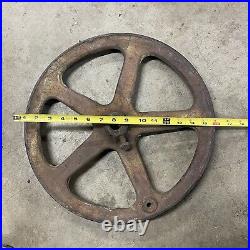 Large Center Grooved Cast Iron Bearing Sheave Pulley 16 vintage