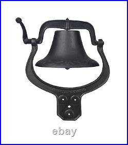 Large Church Cast Iron Dinner BELL School Antique Vintage Style outdoor Black