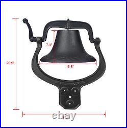 Large Church Cast Iron Dinner BELL School Antique Vintage Style outdoor Black