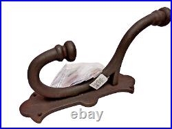Large Heavy Cast Iron Rust Hook Wall hanger for coats, 5Lbs 11x 7x 3