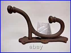 Large Heavy Cast Iron Rust Hook Wall hanger for coats, 5Lbs 11x 7x 3