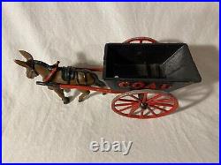 Large Ives Cast Iron Horse Drawn Coal Cart O-71