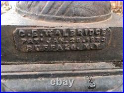 Large Ornate Ce Walbridge Cast Iron Planter Urn. 38 Tall