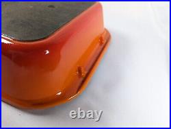 Large Rare 15.5 Le Creuset Oven Roasting Grill Pan Orange Cast Iron Skillet #40