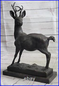 Large Size Cast Iron Stag Deer Bronze Standing Animal Statue Garden Ornament