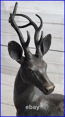 Large Size Cast Iron Stag Deer Bronze Standing Animal Statue Garden Ornament