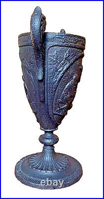 Large Victorian antique cast iron urn