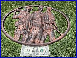 Large Vietnam War Soldier Memorial Cast Iron Military Plaque 17 3/4 (D4)
