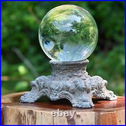 Large Witchy Antique Cast Iron Victorian Crystal Ball Magic Divination 150mm