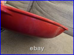 Le Creuset Enamel Cast Iron Red 13.3 Skillet Frying Pan Large 34 Vintage Big