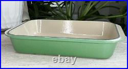 Le Creuset Large Roaster Enamel Cast Iron 40 Green Made in France Baking Pan