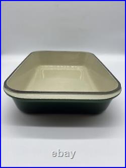 Le Creuset Large Roaster Enamel Cast Iron 40 Green Made in France Baking Pan