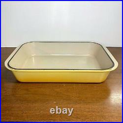 Le Creuset Large Roaster Enamel Cast Iron 40 Nectar Made in France Yellow Pan