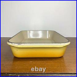 Le Creuset Large Roaster Enamel Cast Iron 40 Nectar Made in France Yellow Pan