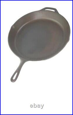 Lodge No. 14 SK X-Large Cast Iron Skillet Pan Restored with Heat Ring