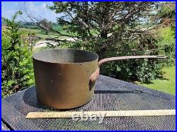 Massive American Copper Pot with Cast Iron Handle Large Heavy 9LB Rivets Antique