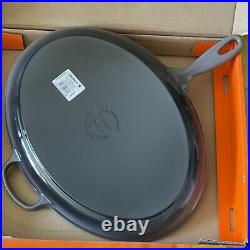 NEW RARE GRAY Le Creuset Iron LARGE OVAL Skillet, 15.75 Griddle Fry Pan