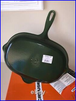 NIB NEW Le Creuset Large Oval Skillet Cast Iron Emerald Green 12.75 RARE 32