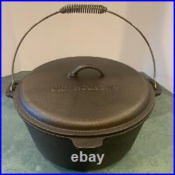 Old Mountain Extra Large Cast Iron Dutch Oven/Roaster 12 Diameter With Lid