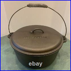 Old Mountain Extra Large Cast Iron Dutch Oven/Roaster 12 Diameter With Lid