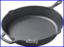 Pre-Seasoned Cast Iron Skillet, 15 Inch Large Black Skillet Frying Pan, Seasoned