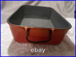 RARE DESCOWARE VINTAGE LARGE CAST IRON ROASTING PAN WithSWING HANDLES FE 34